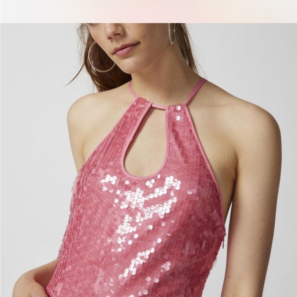 Urban Outfitters Pink Sequin Prom Dress